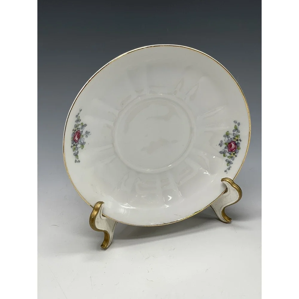 Vintage Bavaria Germany Teacup Saucer‎ Plate Victorian Floral 5.5